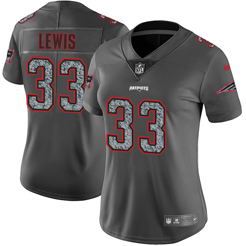 Nike Patriots #33 Dion Lewis Gray Static Women's Stitched NFL Vapor Untouchable Limited Jersey